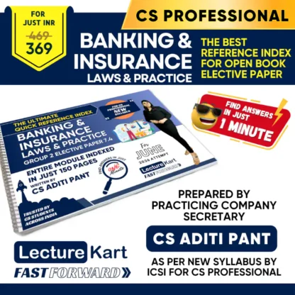 Banking & Insurance - Laws & Practice Reference Index Guide for CS Professional Open Book Elective Paper 7.4 by CS Aditi Pant - 2026 LectureKart